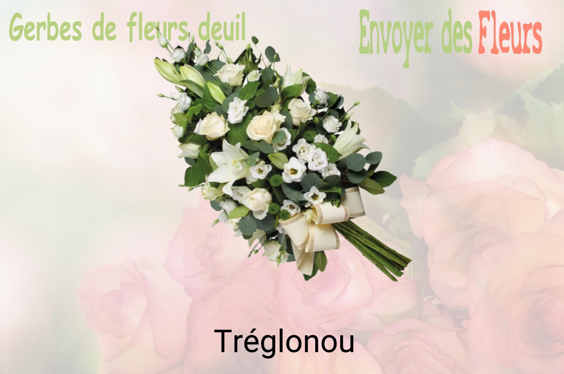 Gerbe de fleurs de deuil livrée à Tréglonou